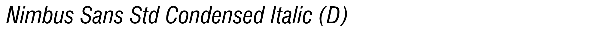 Nimbus Sans Std Condensed Italic (D) image